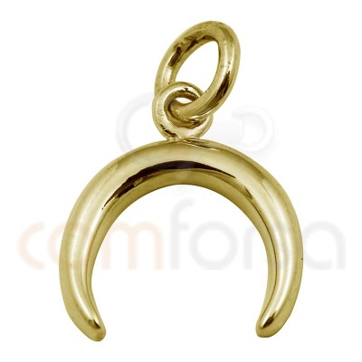 Sterling silver 925 gold-plated mini horn pendant 8 x 11 mm