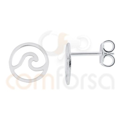 Sterling silver 925 wave earring 10 mm