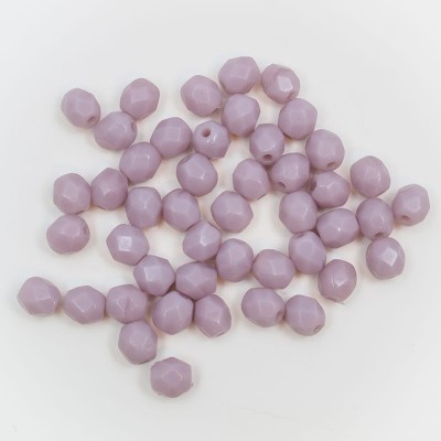 Faceted balls 4 mm opaque lilac (50unid)