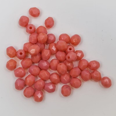 Faceted ball 4 mm coral  (50und)