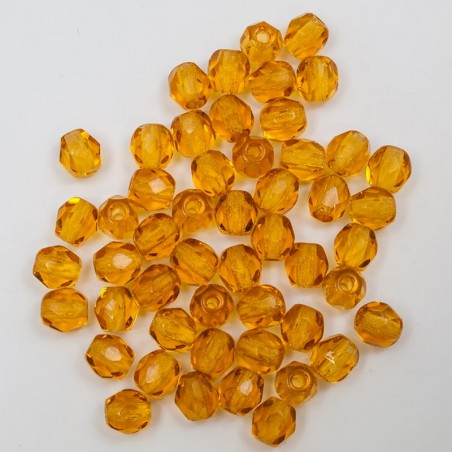 Faceted ball 4 mm amber (50und)