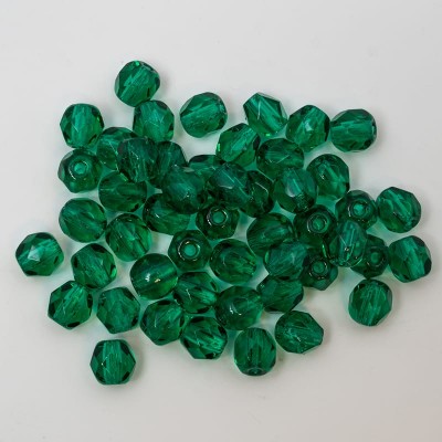 Faceted ball 4 mm emerald green  (50und)