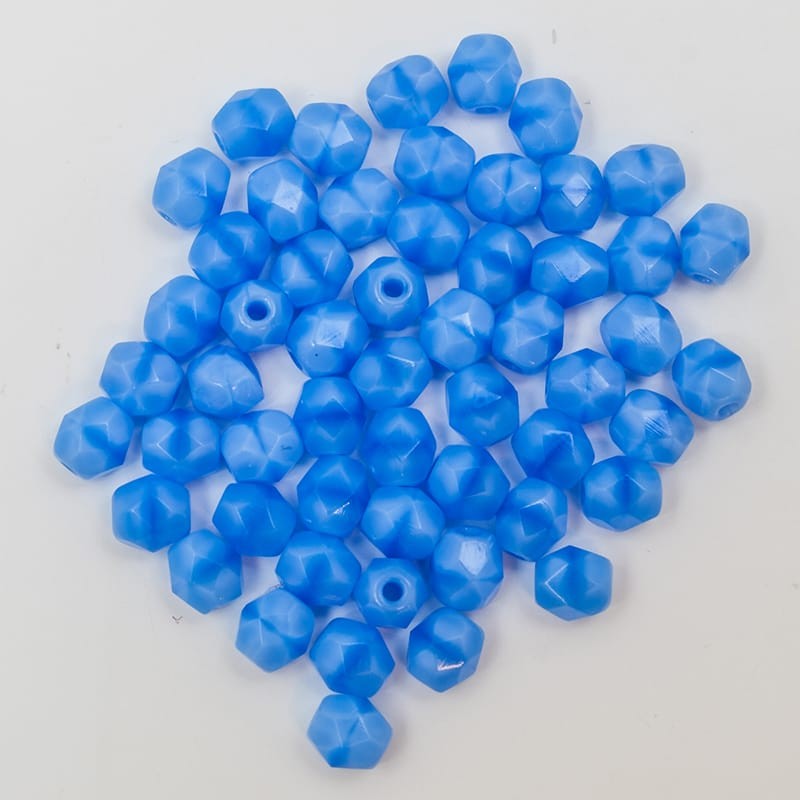 Faceted ball 4 mm electric  blue (50und)