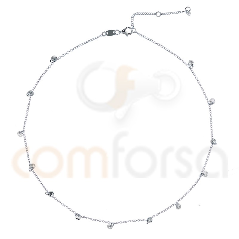 Sterling silver 925 bracelet with hammered round charms