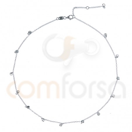 Sterling silver 925 bracelet with hammered round charms