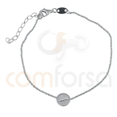Sterling silver bracelet with circle 17 + 3cm