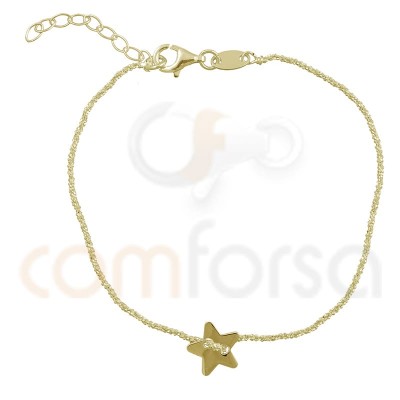 sterling silver 925 star chain bracelet 17 + 3 cm