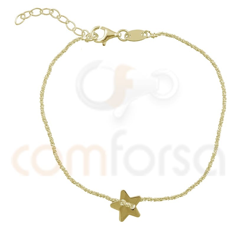 Sterling silver 925 gold-plated star chain bracelet 17 + 3 cm