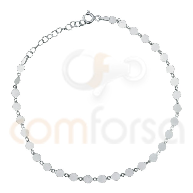 Sterling silver 925 anklet with round charms