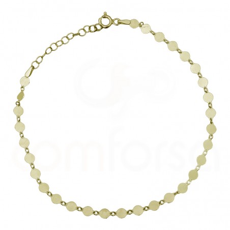 Sterling silver 925 gold-plated anklet with round charms