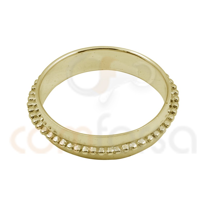 Bubble texture gold plated sterling silver ring  5mm