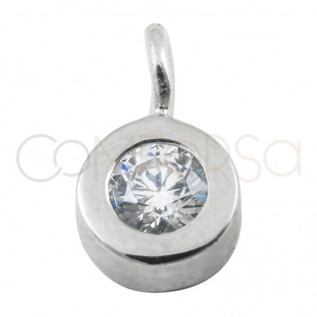 Sterling silver 925 gold-plated pendant with zirconia 5mm