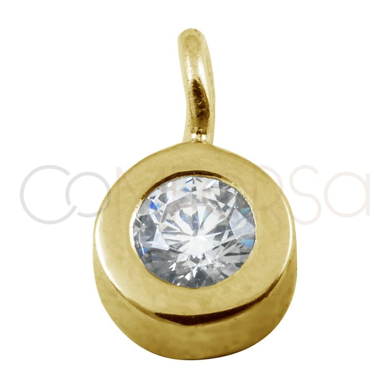 Sterling silver 925 gold-plated pendant with zirconia 5mm