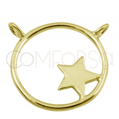 Sterling silver 925 gold-plated pendant with star 17mm