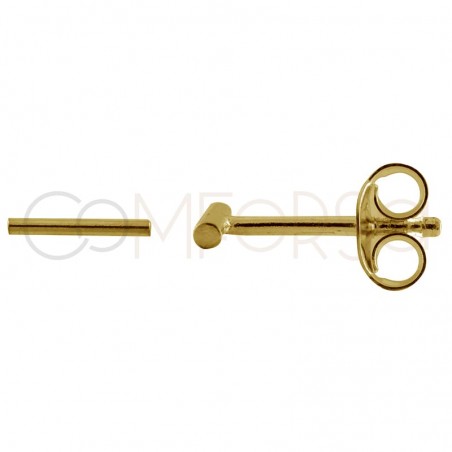 Sterling silver 925 gold-plated bar earring 10mm