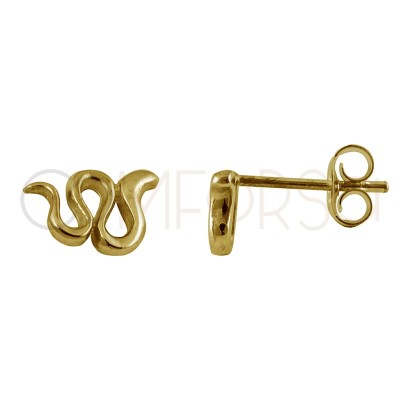 Sterling silver 925 gold-plated snake earring 9 x 6mm