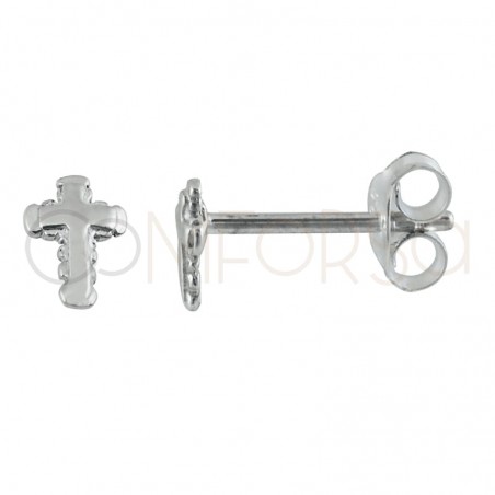 Sterling silver 925 cross earrings with relief