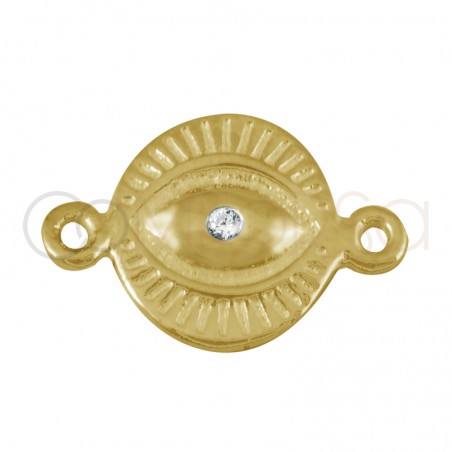 Sterling silver 925 Turkish eye connector with zirconia 9mm