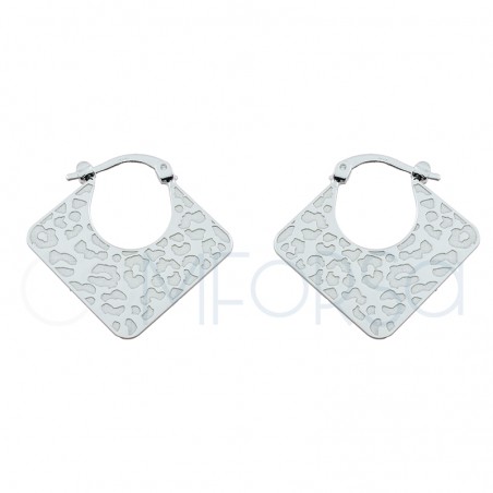 Sterling silver 925 leopard print earrings 25x23.7 mm