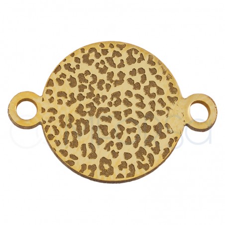 Sterling silver 925 gold-plated leopard print connector 10 mm