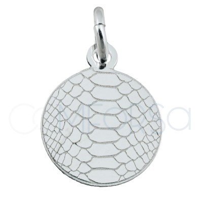 Sterling silver 925 gold-plated snakeskin print pendant 10 mm