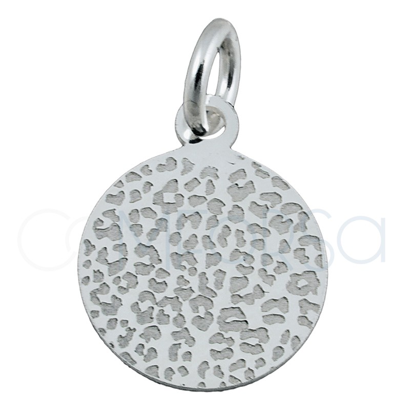 Sterling silver 925 leopard print pendant 10 mm