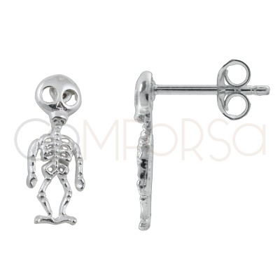 Sterling silver 925 skeleton earrings 5.5 X 15 mm
