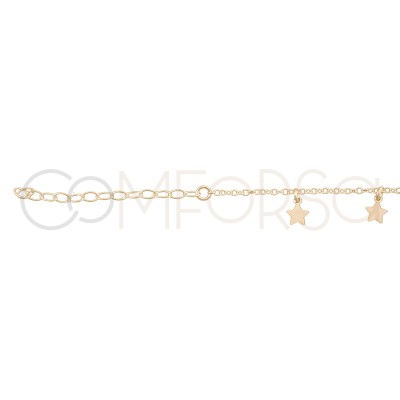 Sterling silver 925 gold-plated stars anklet 21.5 cm