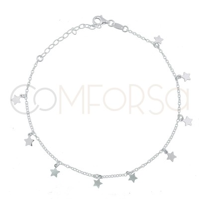 Sterling silver 925 gold-plated stars anklet 21.5 cm