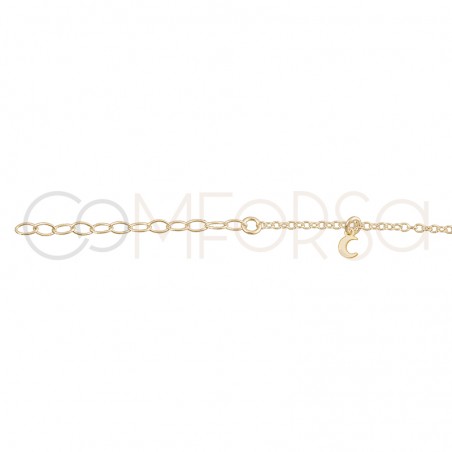 Sterling silver 925 gold-plated moons anklet 21.5 cm