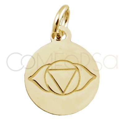 Sterling silver 925 gold-plated "AJNA" pendant 10 mm