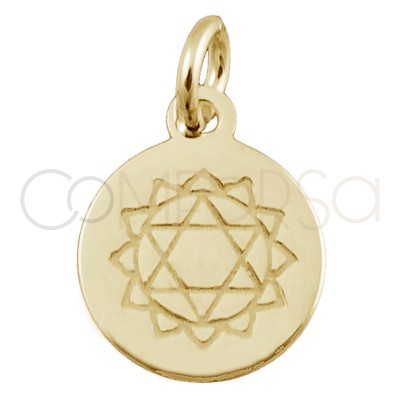 Sterling silver 925 gold-plated "ANAHATA" pendant 10 mm