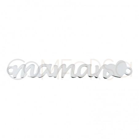 Sterling silver 925 maman with heart connector 25 mm