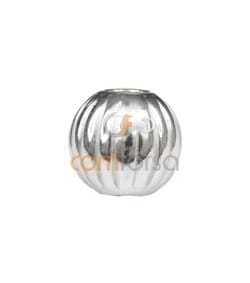 Sterling Silver 925 Round corrugated bead 5 mm