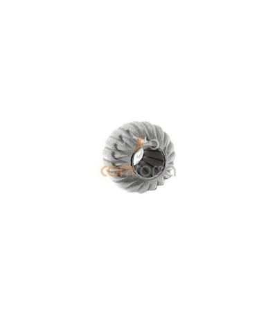 Sterling Silver 925 Round corrugated bead 6 mm