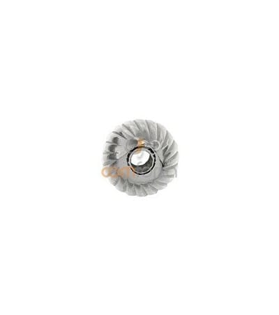 Sterling Silver 925 Round corrugated bead 7 mm