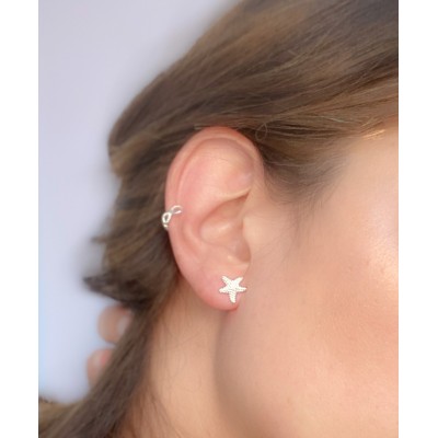 Sterling silver 925 gold-plated starfish earrings 10 mm