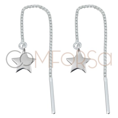 Sterling silver 925 earring with chain and star
