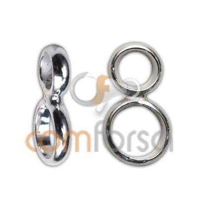 Sterling silver 925 reinforced closed double jumpring 6 + 8 mm