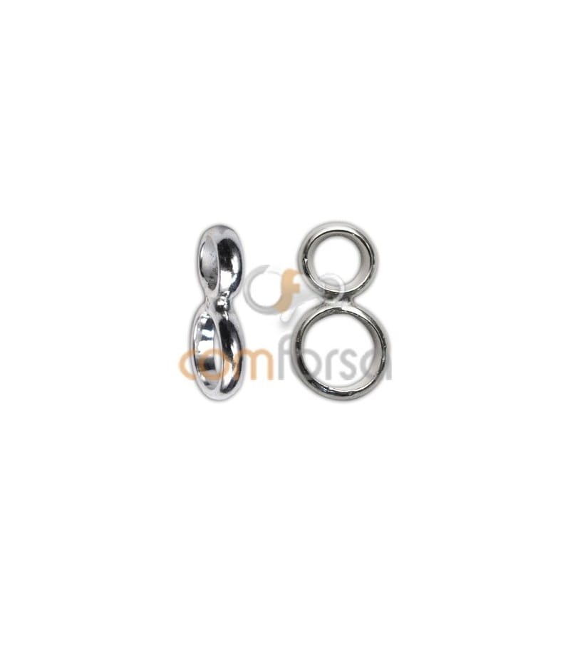 Sterling silver 925 reinforced closed double jumpring 6 + 8 mm