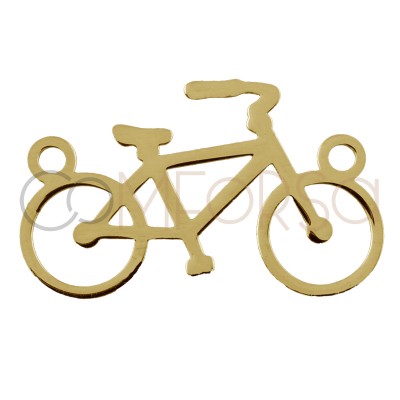 Sterling silver 925 gold-plated bicycle connector 16 x 10 mm