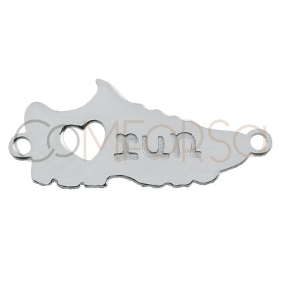 Sterling silver 925 "love run" connector 17 x 6 mm