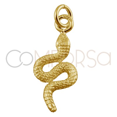 Sterling silver 925 gold-plated snake pendant 16 x 8 mm