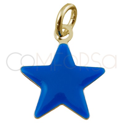 Sterling silver 925 star pendant "Classic Blue" 8 x 6 mm