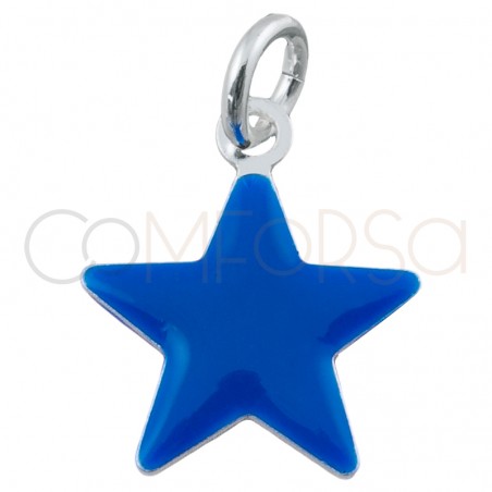 Sterling silver 925 gold-plated star pendant "Classic Blue" 8 x 6 mm