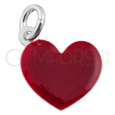Sterling silver 925 gold-plated heart pendant with enamel "Samba" 8 x 7 mm