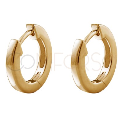 Sterling silver 925 gold-plated smooth hoop 11 mm
