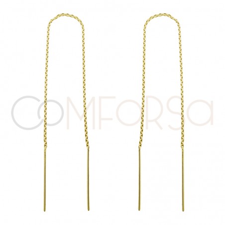Sterling silver 925 gold plated chain earring 14 mm