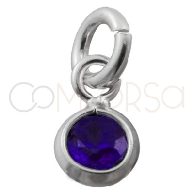 Sterling silver 925 gold-plated pendant with "Tanzanite" zirconia 3mm