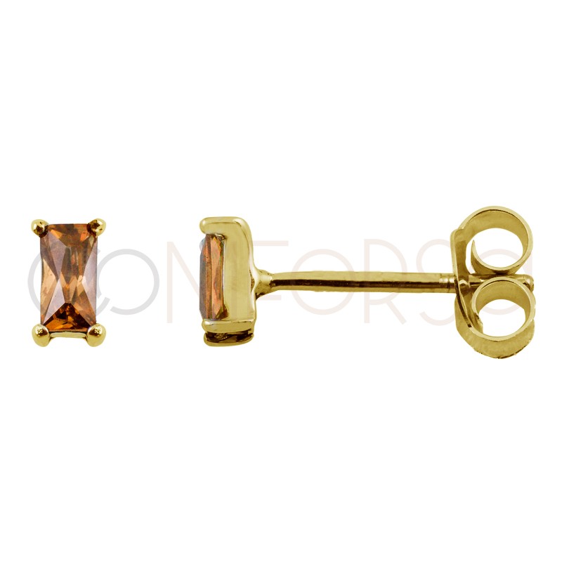 copy of Mini pendiente rectangular light gold 2 x 5mm plata 925